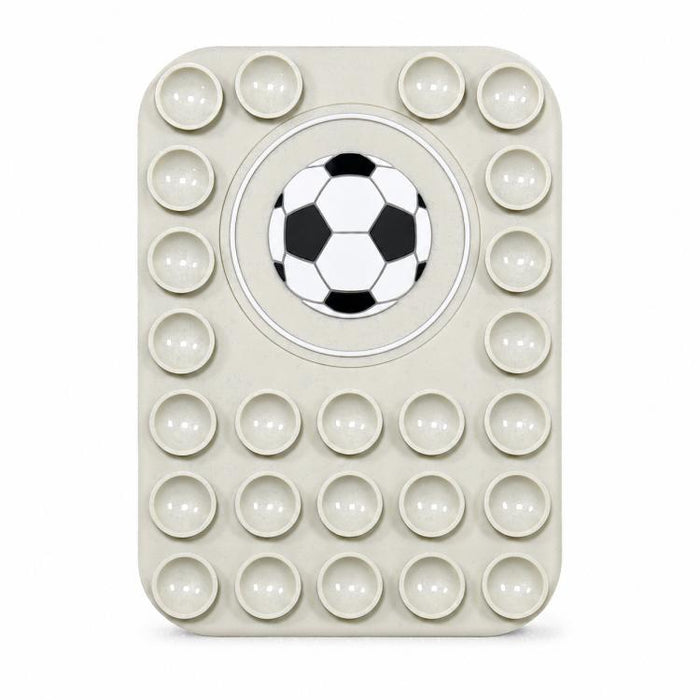 Soporte magnético reutilizable de silicona para teléfono con diseño de balón de fútbol.