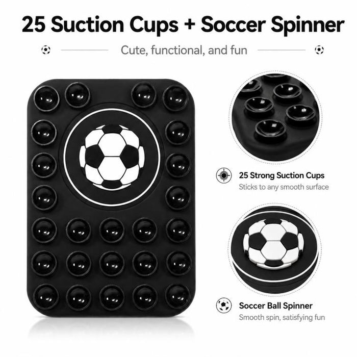 Soporte magnético reutilizable de silicona para teléfono con diseño de balón de fútbol.