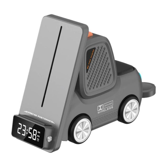 Cargador inalámbrico multifuncional 6 en 1 T30 con soporte para teléfono de escritorio estilo coche