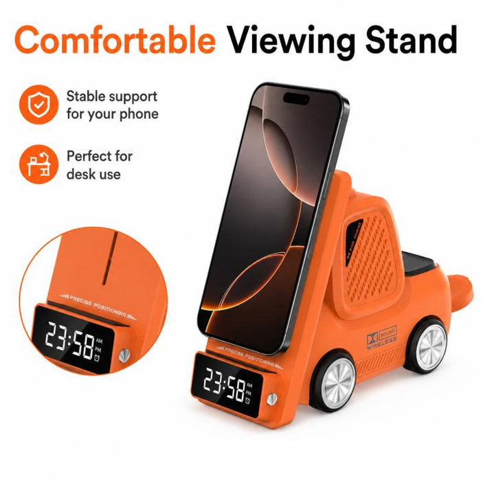 Cargador inalámbrico multifuncional 6 en 1 T30 con soporte para teléfono de escritorio estilo coche