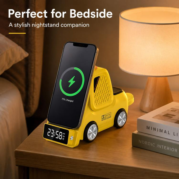 Cargador inalámbrico multifuncional 6 en 1 T30 con soporte para teléfono de escritorio estilo coche