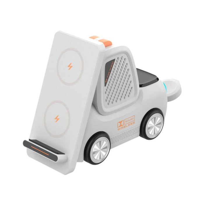 Cargador inalámbrico multifuncional 5 en 1 T30S con soporte para teléfono de escritorio estilo coche