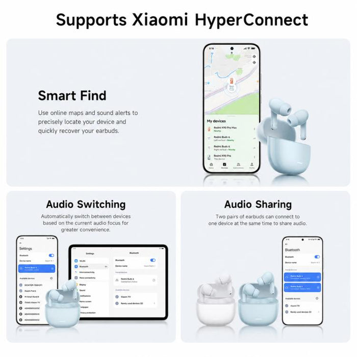 Auriculares Bluetooth originales Xiaomi REDMI Buds 8 Lite con cancelación activa de ruido.