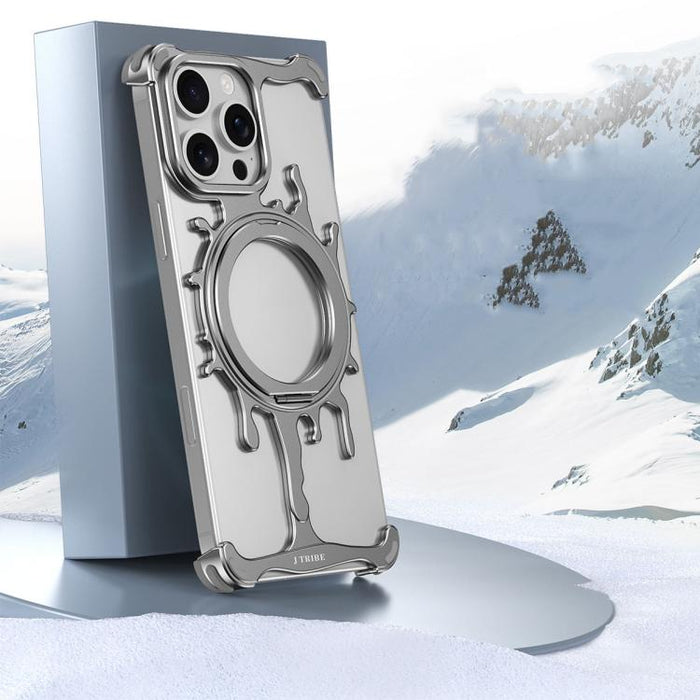 Funda magnética para teléfono con soporte giratorio de 360 grados y sistema de refrigeración Glacier Series de J TRIBE, For iPhone 16 Pro Max, For iPhone 16 Pro, For iPhone 15 Pro Max, For iPhone 15 Pro, For iPhone 14 Pro, For iPhone 14 Pro Max