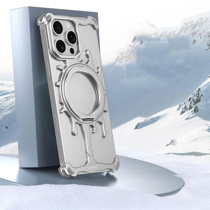 Funda magnética para teléfono con soporte giratorio de 360 grados y sistema de refrigeración Glacier Series de J TRIBE, For iPhone 16 Pro Max, For iPhone 16 Pro, For iPhone 15 Pro Max, For iPhone 15 Pro, For iPhone 14 Pro, For iPhone 14 Pro Max