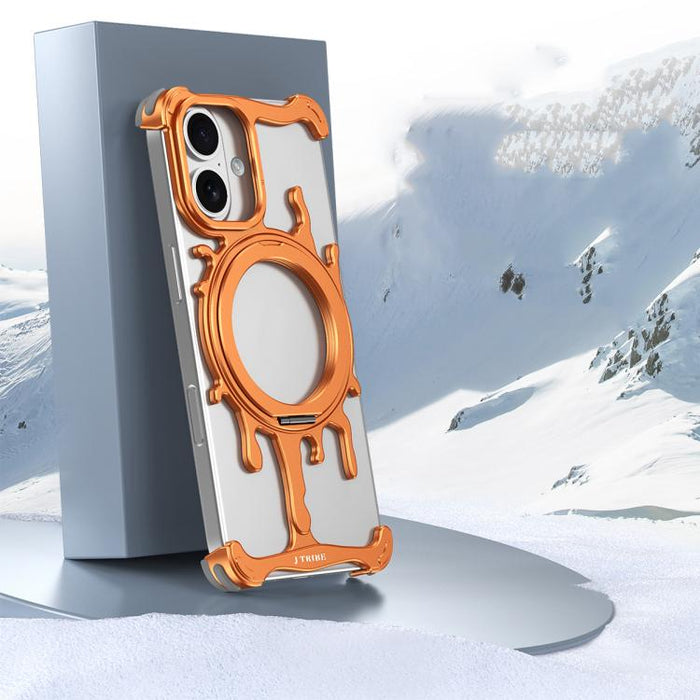 Funda magnética para teléfono con soporte giratorio de 360 grados y sistema de refrigeración Glacier Series de J TRIBE, For iPhone 17 Pro Max, For iPhone 17 Pro, For iPhone 17, For iPhone Air