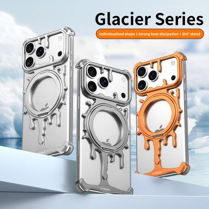 Funda magnética para teléfono con soporte giratorio de 360 grados y sistema de refrigeración Glacier Series de J TRIBE, For iPhone 17 Pro Max, For iPhone 17 Pro, For iPhone 17, For iPhone Air