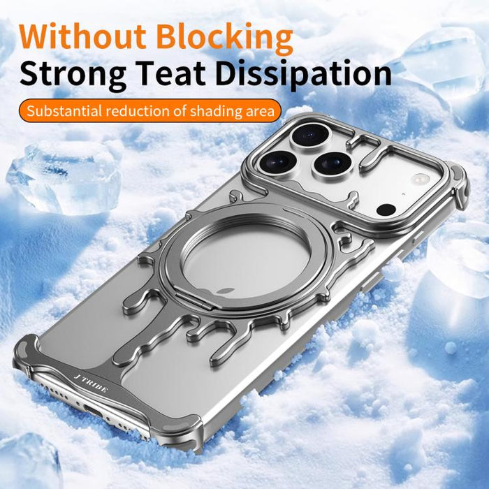 Funda magnética para teléfono con soporte giratorio de 360 grados y sistema de refrigeración Glacier Series de J TRIBE, For iPhone 17 Pro Max, For iPhone 17 Pro, For iPhone 17, For iPhone Air