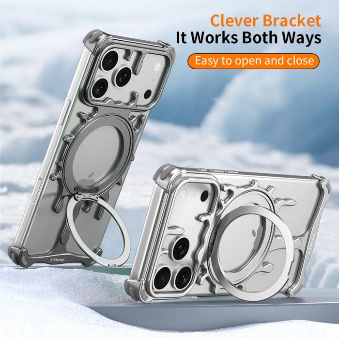 Funda magnética para teléfono con soporte giratorio de 360 grados y sistema de refrigeración Glacier Series de J TRIBE, For iPhone 17 Pro Max, For iPhone 17 Pro, For iPhone 17, For iPhone Air