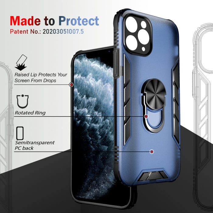 Estuche a prueba de golpes de PC esmerilado magnético + TPU mate con soporte para anillo