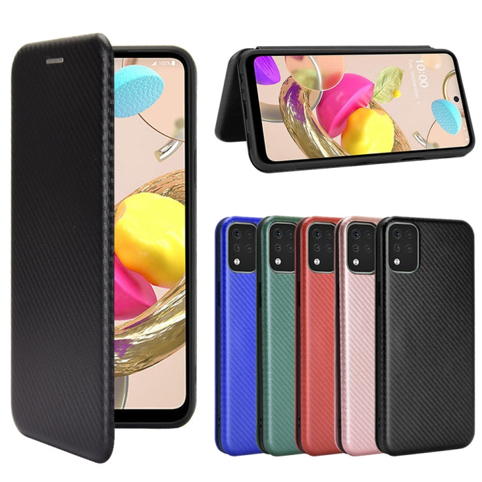 Textura de fibra de carbono Flip horizontal magnético TPU + PC + Funda de cuero PU con ranura para tarjeta, For LG K42, For OPPO Realme V5 / Realme Q2, For Wiko View5 Plus, For Huawei P Smart 2021 / Y7A, For Xiaomi Mi 10T Lite