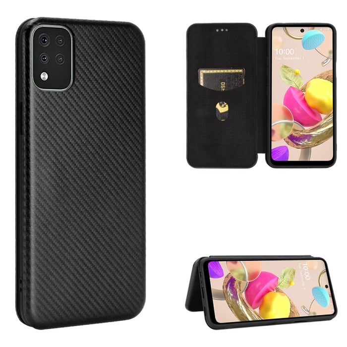 Textura de fibra de carbono Flip horizontal magnético TPU + PC + Funda de cuero PU con ranura para tarjeta, For LG K42, For OPPO Realme V5 / Realme Q2, For Wiko View5 Plus, For Huawei P Smart 2021 / Y7A, For Xiaomi Mi 10T Lite