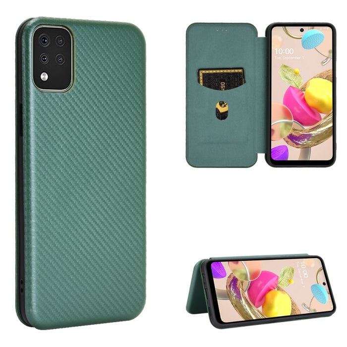 Textura de fibra de carbono Flip horizontal magnético TPU + PC + Funda de cuero PU con ranura para tarjeta, For LG K42, For OPPO Realme V5 / Realme Q2, For Wiko View5 Plus, For Huawei P Smart 2021 / Y7A, For Xiaomi Mi 10T Lite