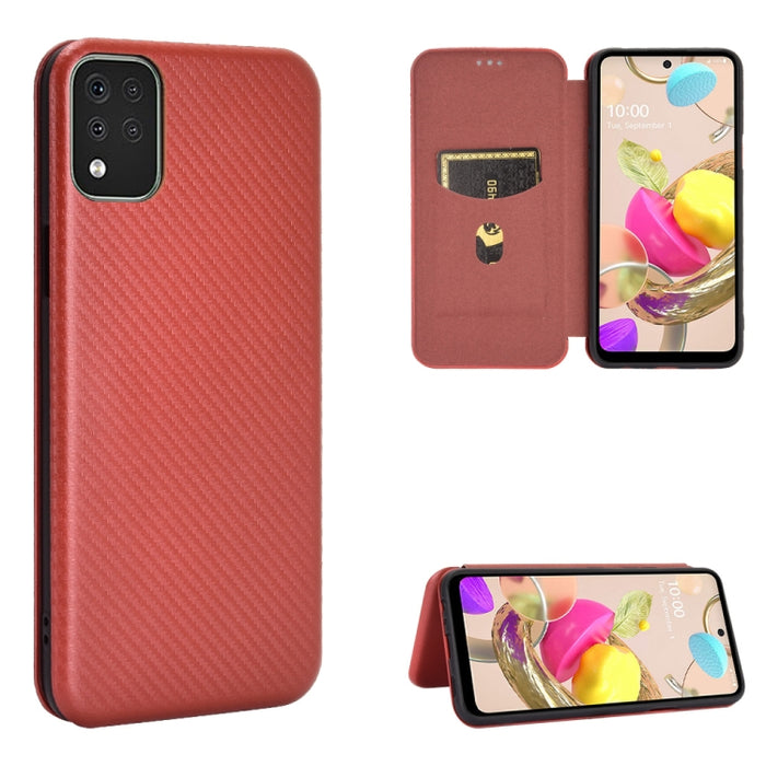 Textura de fibra de carbono Flip horizontal magnético TPU + PC + Funda de cuero PU con ranura para tarjeta, For LG K42, For OPPO Realme V5 / Realme Q2, For Wiko View5 Plus, For Huawei P Smart 2021 / Y7A, For Xiaomi Mi 10T Lite