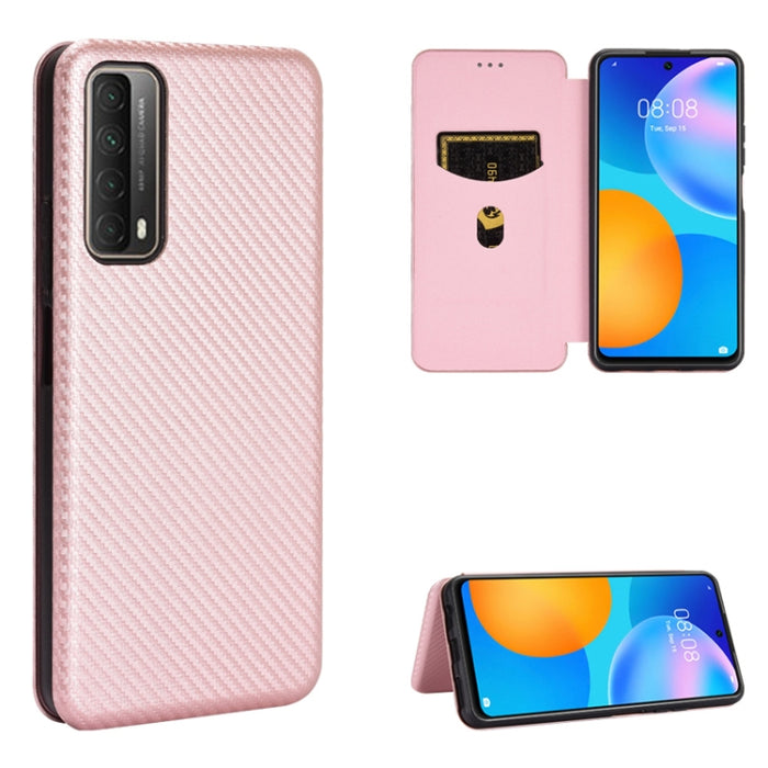 Textura de fibra de carbono Flip horizontal magnético TPU + PC + Funda de cuero PU con ranura para tarjeta, For LG K42, For OPPO Realme V5 / Realme Q2, For Wiko View5 Plus, For Huawei P Smart 2021 / Y7A, For Xiaomi Mi 10T Lite