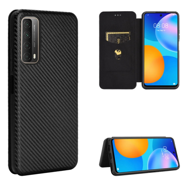 Textura de fibra de carbono Flip horizontal magnético TPU + PC + Funda de cuero PU con ranura para tarjeta, For LG K42, For OPPO Realme V5 / Realme Q2, For Wiko View5 Plus, For Huawei P Smart 2021 / Y7A, For Xiaomi Mi 10T Lite