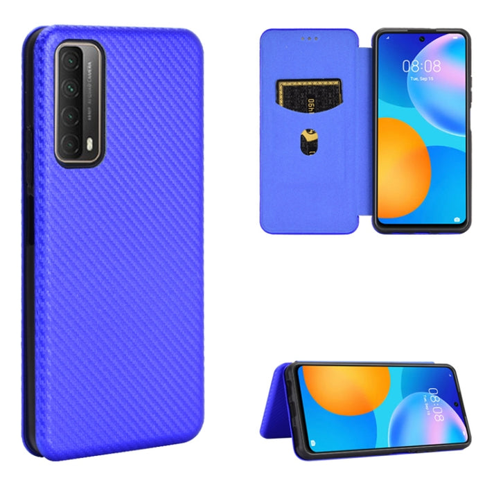 Textura de fibra de carbono Flip horizontal magnético TPU + PC + Funda de cuero PU con ranura para tarjeta, For LG K42, For OPPO Realme V5 / Realme Q2, For Wiko View5 Plus, For Huawei P Smart 2021 / Y7A, For Xiaomi Mi 10T Lite