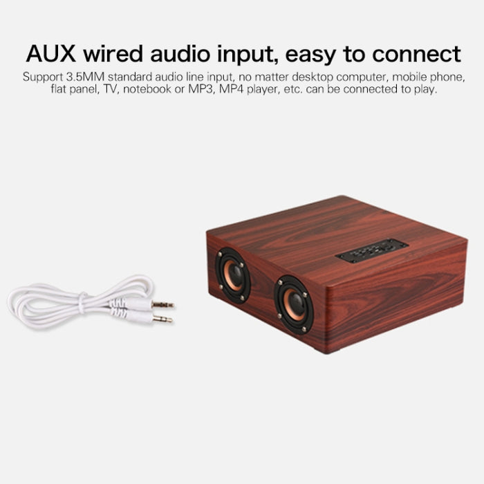 Altavoz Bluetooth de madera Q5, compatible con tarjeta TF y AUX de 3,5 mm