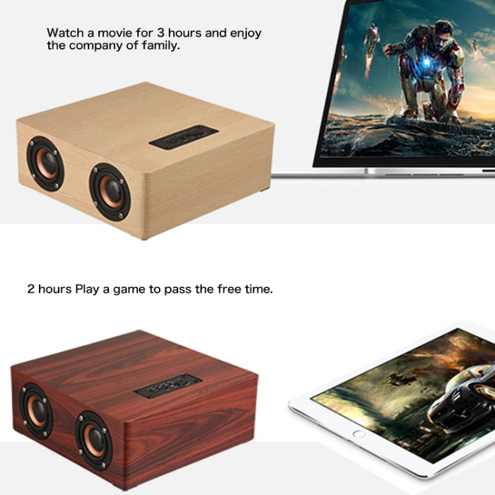Altavoz Bluetooth de madera Q5, compatible con tarjeta TF y AUX de 3,5 mm