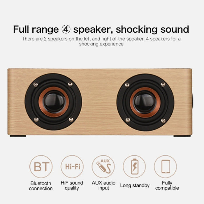 Altavoz Bluetooth de madera Q5, compatible con tarjeta TF y AUX de 3,5 mm