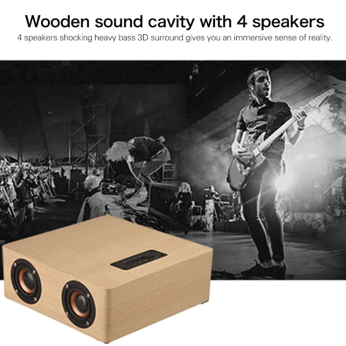 Altavoz Bluetooth de madera Q5, compatible con tarjeta TF y AUX de 3,5 mm