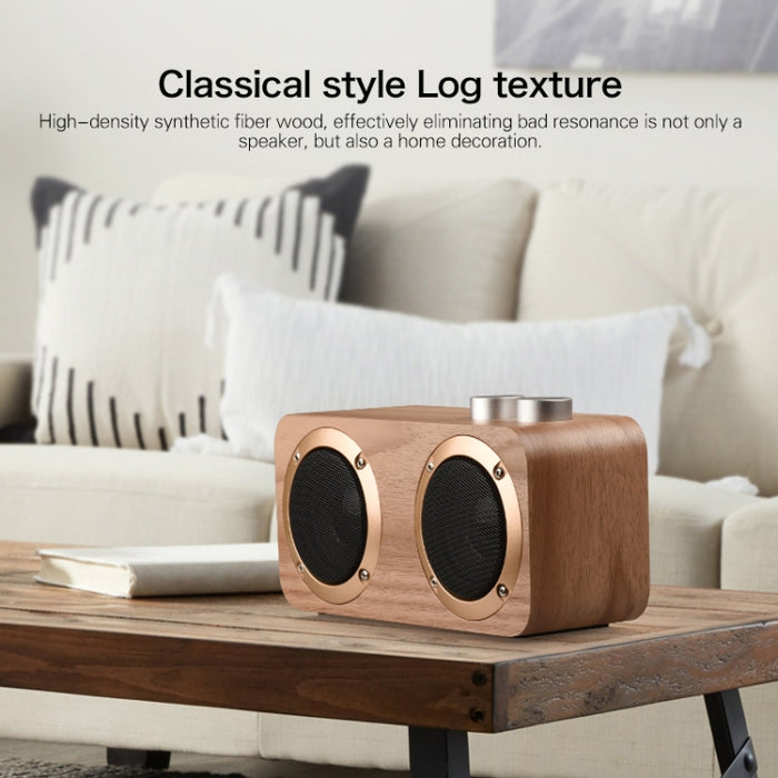 Q7 Subwoofer Altavoz Bluetooth de madera, compatible con tarjeta TF y disco U y AUX de 3,5 mm