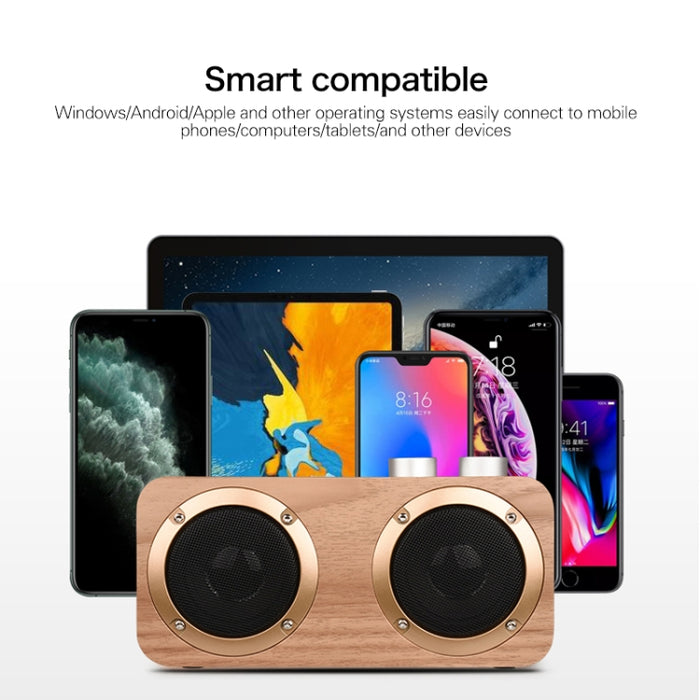 Q7 Subwoofer Altavoz Bluetooth de madera, compatible con tarjeta TF y disco U y AUX de 3,5 mm
