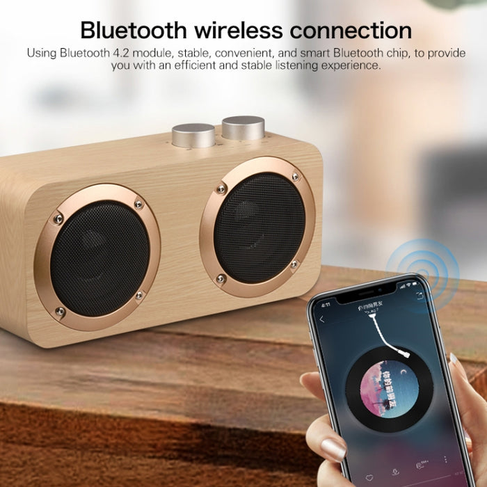 Q7 Subwoofer Altavoz Bluetooth de madera, compatible con tarjeta TF y disco U y AUX de 3,5 mm