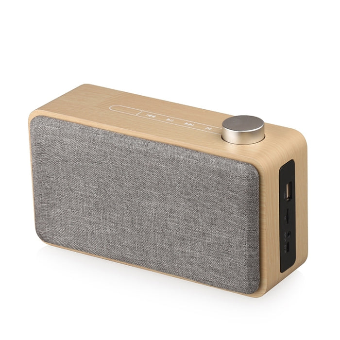 Altavoz Bluetooth táctil de madera de tela de subwoofer W5A, compatible con tarjeta TF y disco U y AUX de 3,5 mm