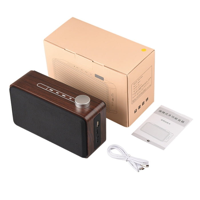 Altavoz Bluetooth táctil de madera de tela de subwoofer W5A, compatible con tarjeta TF y disco U y AUX de 3,5 mm