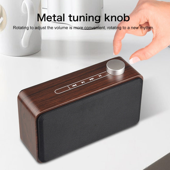 Altavoz Bluetooth táctil de madera de tela de subwoofer W5A, compatible con tarjeta TF y disco U y AUX de 3,5 mm