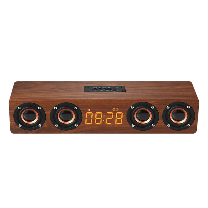 W8C Reloj de madera Subwoofer Altavoz Bluetooth, compatible con tarjeta TF y disco U y AUX de 3,5 mm