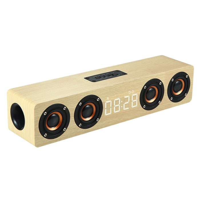 W8C Reloj de madera Subwoofer Altavoz Bluetooth, compatible con tarjeta TF y disco U y AUX de 3,5 mm