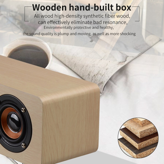 W8C Reloj de madera Subwoofer Altavoz Bluetooth, compatible con tarjeta TF y disco U y AUX de 3,5 mm