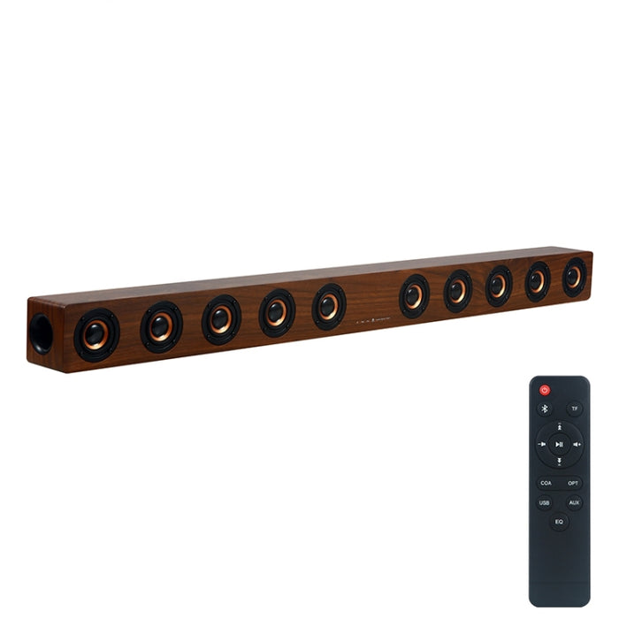 D90 Subwoofer Altavoz Bluetooth 4.2 de madera con control remoto, compatible con tarjeta TF y coaxial auxiliar de 3,5 mm y fibra óptica y disco U