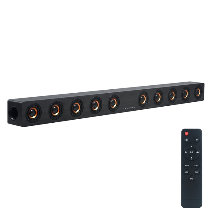 D90 Subwoofer Altavoz Bluetooth 4.2 de madera con control remoto, compatible con tarjeta TF y coaxial auxiliar de 3,5 mm y fibra óptica y disco U
