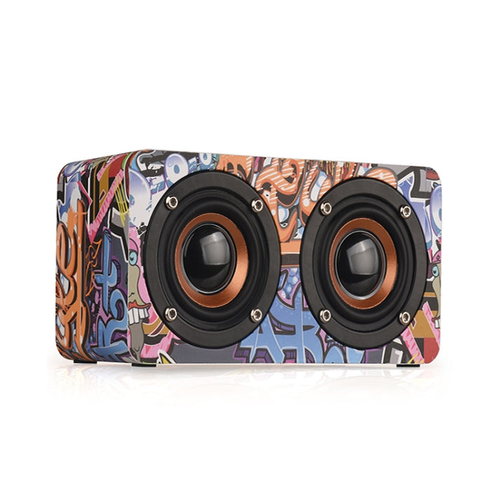Subwoofer M5 Altavoz Bluetooth 4.2 de madera, compatible con tarjeta TF y AUX y FM de 3,5 mm