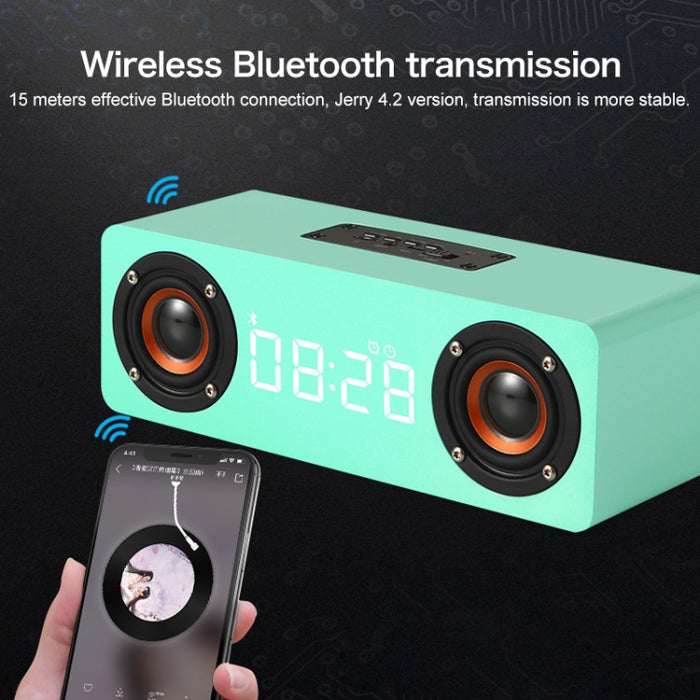 Subwoofer M5 Altavoz Bluetooth 4.2 de madera, compatible con tarjeta TF y AUX y FM de 3,5 mm