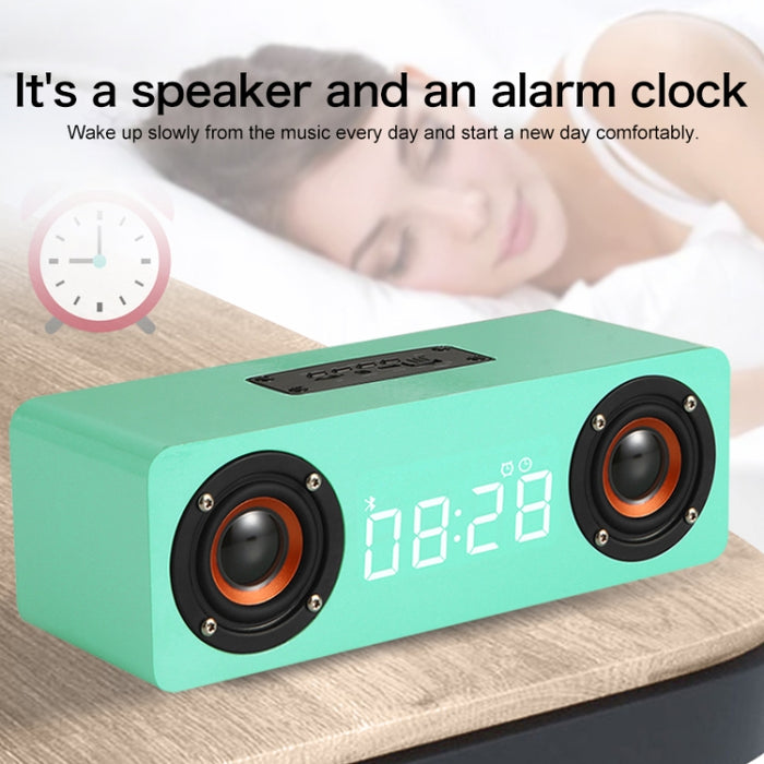 Subwoofer M5 Altavoz Bluetooth 4.2 de madera, compatible con tarjeta TF y AUX y FM de 3,5 mm