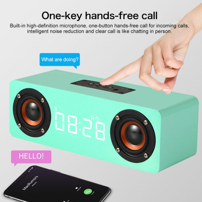 Subwoofer M5 Altavoz Bluetooth 4.2 de madera, compatible con tarjeta TF y AUX y FM de 3,5 mm