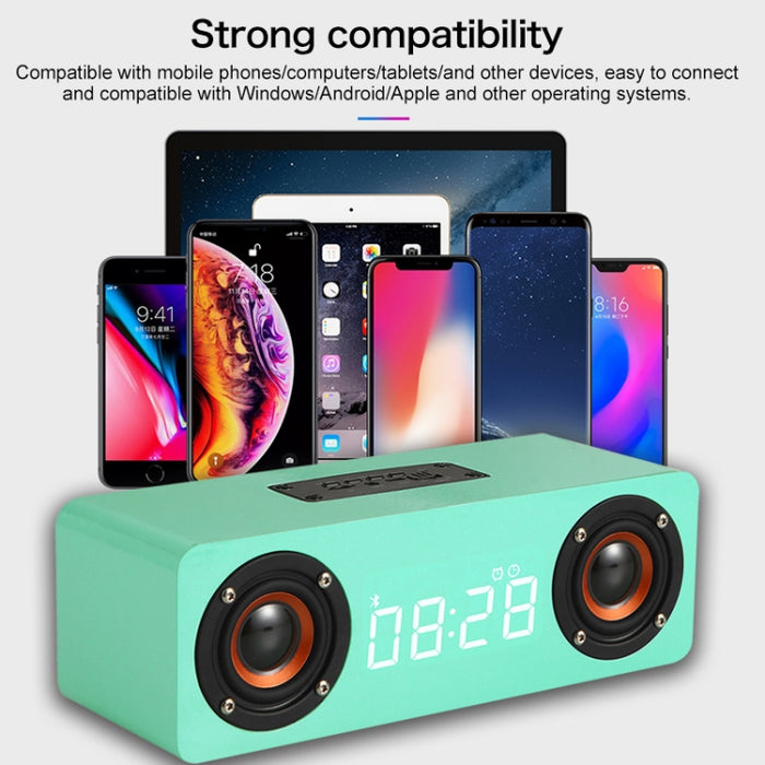 Subwoofer M5 Altavoz Bluetooth 4.2 de madera, compatible con tarjeta TF y AUX y FM de 3,5 mm