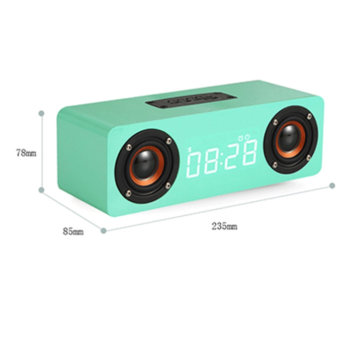 M5C Subwoofer Reloj de madera Bluetooth 4.2 Altavoz, compatible con tarjeta TF y AUX de 3,5 mm y radio FM