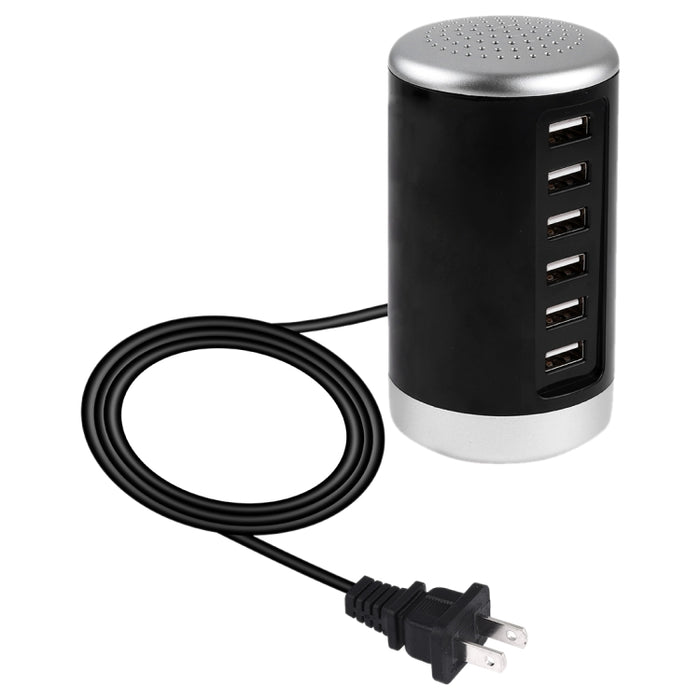 Adaptador de corriente AC100-240V de la estación del cargador de los puertos de XLD4 30W 6-USB, enchufe de los E.E.U.U.