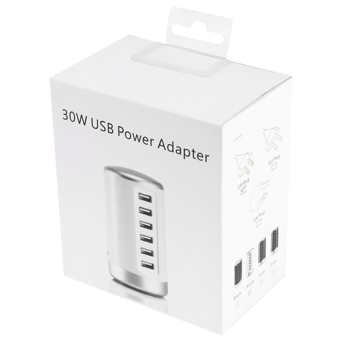 Adaptador de corriente AC100-240V de la estación del cargador de los puertos de XLD4 30W 6-USB, enchufe de los E.E.U.U.
