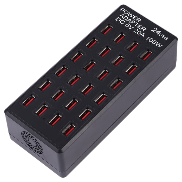 100W 24 puertos USB ayunan el cargador elegante de la estación del cargador con la CA 100-240V del indicador LED, enchufe de los E.E.U.U.