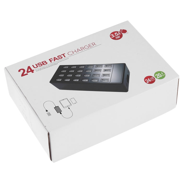 100W 24 puertos USB ayunan el cargador elegante de la estación del cargador con la CA 100-240V del indicador LED, enchufe de los E.E.U.U.
