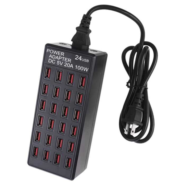 100W 24 puertos USB ayunan el cargador elegante de la estación del cargador con la CA 100-240V del indicador LED, enchufe de los E.E.U.U.