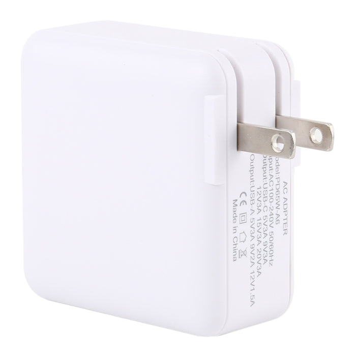 PD65W-A6 PD 65W Cargador rápido USB multifunción portátil con clavija plegable de 90 grados, enchufe de EE. UU.