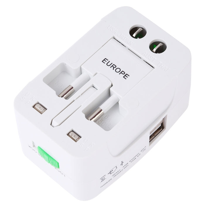 Convertidor universal de viaje multifunción de 110-250 V con interfaces USB duales, enchufe UE / Reino Unido / EE. UU. / AU
