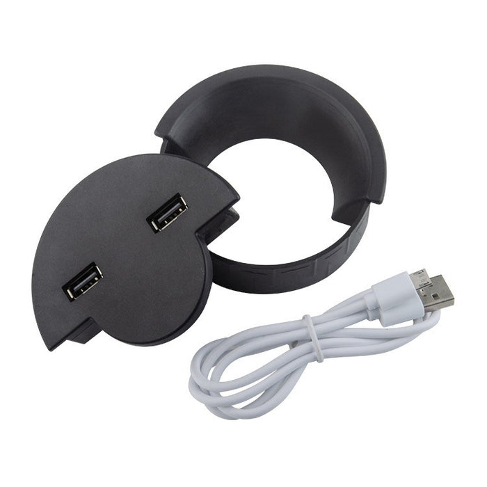 60 mm Salida de escritorio Cable USB Cubierta de orificio de alambre Soporte de bobinador redondo